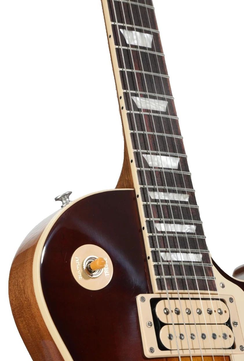 Close-up of vintage Les Paul guitar showing quality craftsmanship